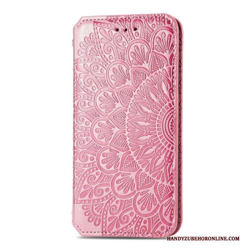 Folio Cover Samsung Galaxy S22 Ultra 5G Custodia in pelle Mandala