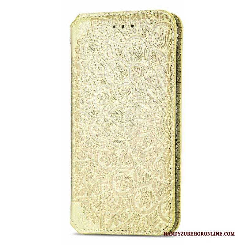 Folio Cover Samsung Galaxy S22 Ultra 5G Custodia in pelle Mandala