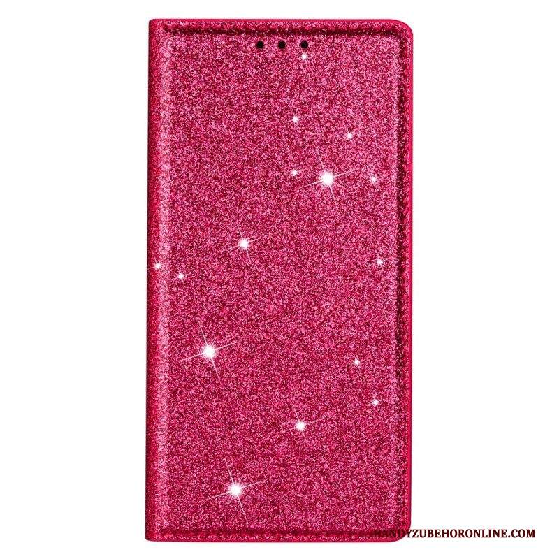 Folio Cover Samsung Galaxy S22 Ultra 5G Custodia in pelle Stile Paillettes