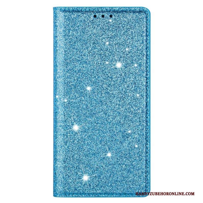 Folio Cover Samsung Galaxy S22 Ultra 5G Custodia in pelle Stile Paillettes