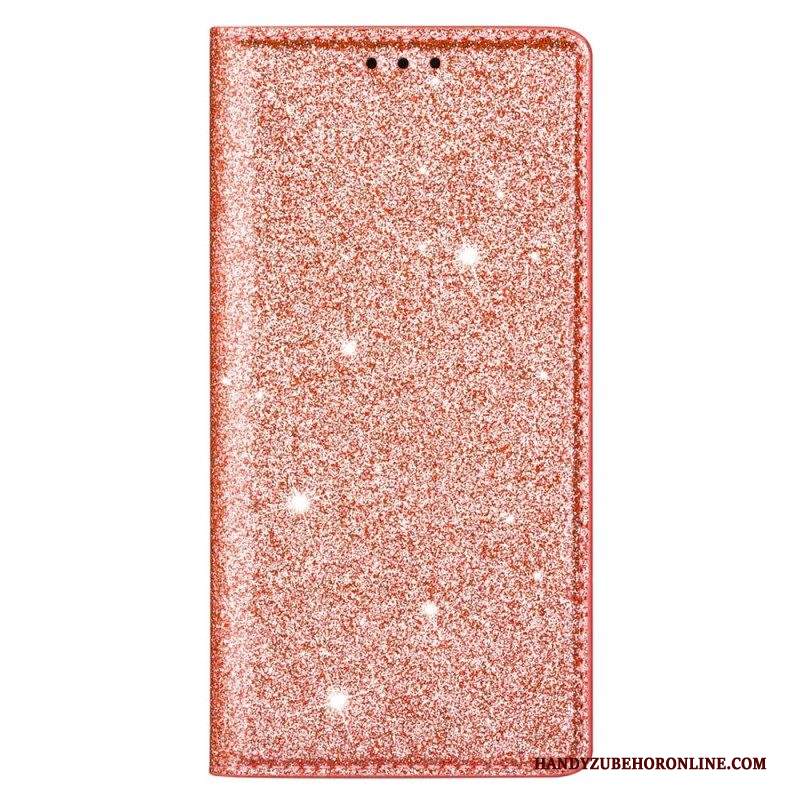 Folio Cover Samsung Galaxy S22 Ultra 5G Custodia in pelle Stile Paillettes