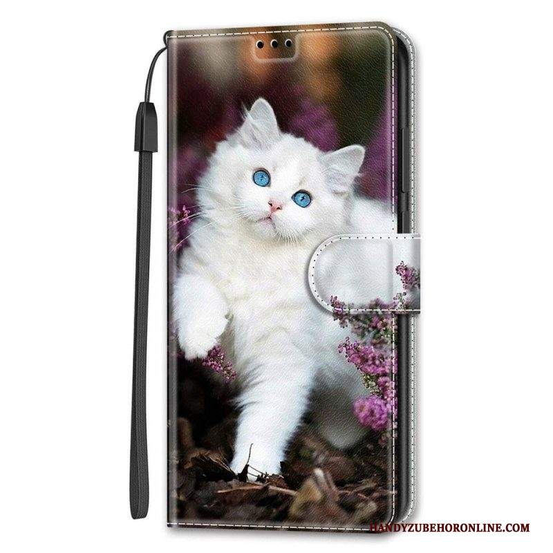 Folio Cover Samsung Galaxy S22 Ultra 5G Ventaglio Gatto Perizoma