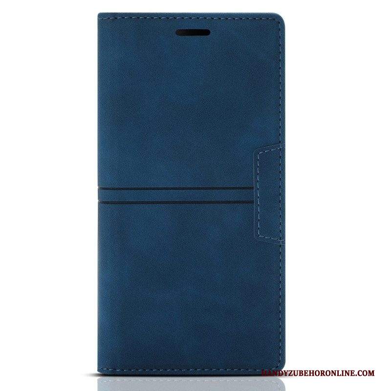 Folio Cover Samsung Galaxy S23 5G Custodia in pelle Chiusura Magnetica Con Cuciture In Pelle Stile