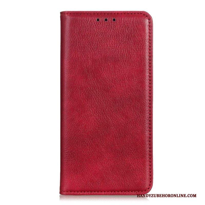 Folio Cover Samsung Galaxy S23 5G Custodia in pelle Crosta Di Cuoio Litchi