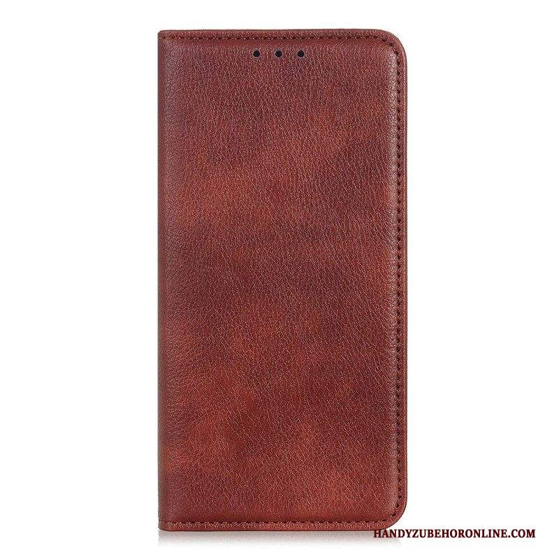 Folio Cover Samsung Galaxy S23 5G Custodia in pelle Crosta Di Cuoio Litchi