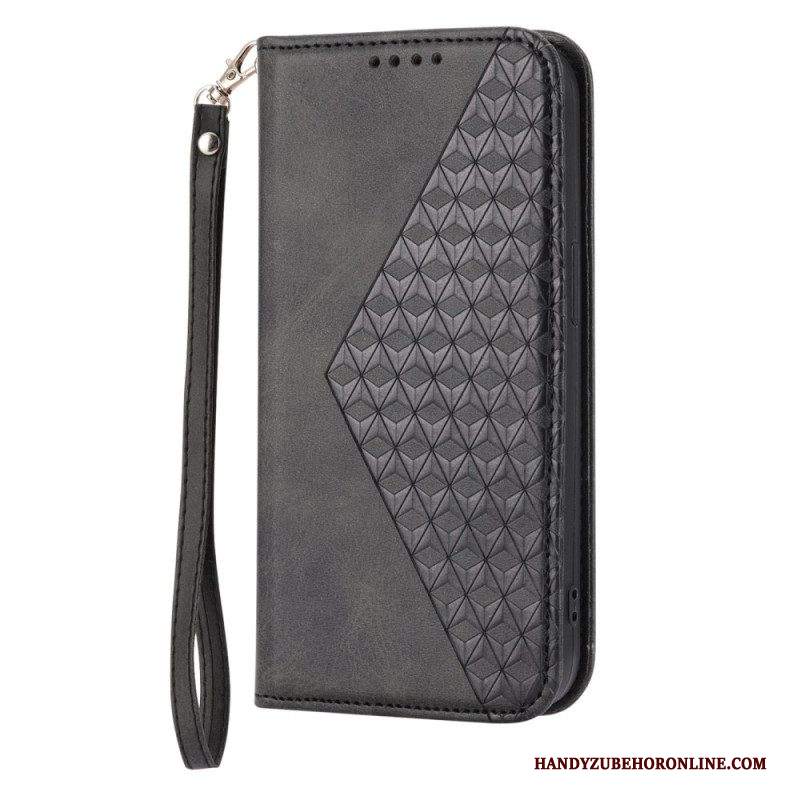 Folio Cover Samsung Galaxy S23 5G Custodia in pelle Modello 3d Strappy