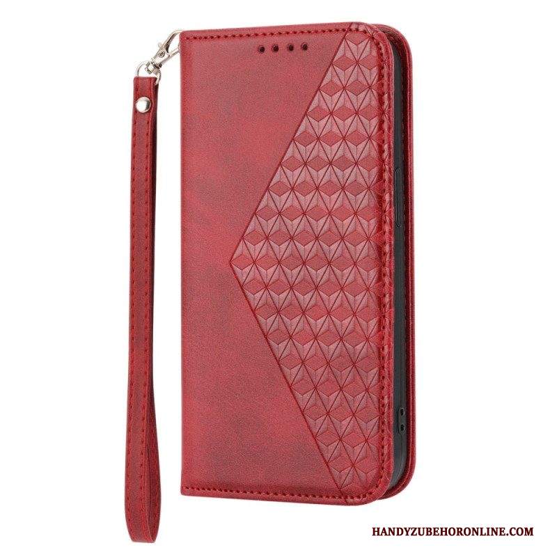 Folio Cover Samsung Galaxy S23 5G Custodia in pelle Modello 3d Strappy