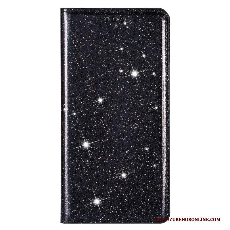 Folio Cover Samsung Galaxy S23 5G Custodia in pelle Stile Paillettes