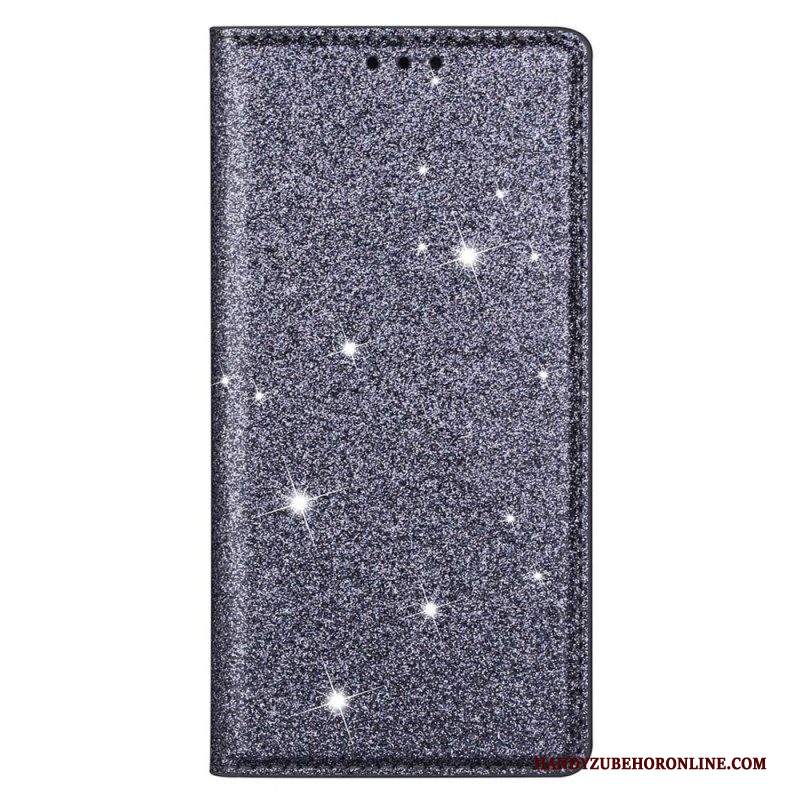 Folio Cover Samsung Galaxy S23 5G Custodia in pelle Stile Paillettes