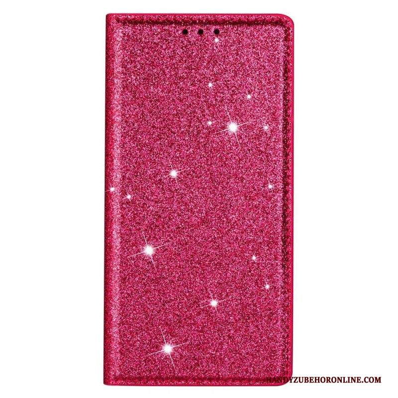 Folio Cover Samsung Galaxy S23 5G Custodia in pelle Stile Paillettes