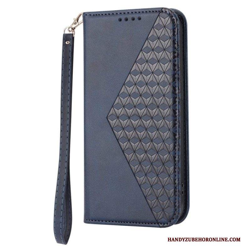 Folio Cover Samsung Galaxy S23 Plus 5G Custodia in pelle Modello 3d Strappy