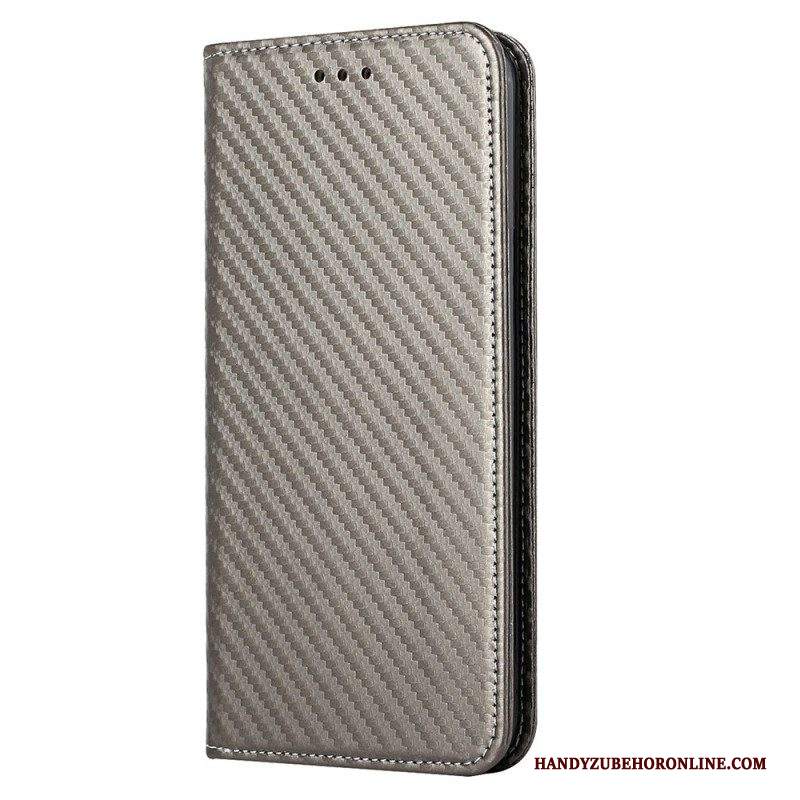 Folio Cover Samsung Galaxy S23 Plus 5G Custodia in pelle Stile In Fibra Di Carbonio Con Cinturino