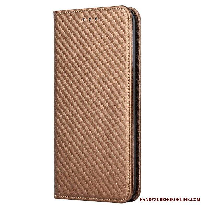 Folio Cover Samsung Galaxy S23 Plus 5G Custodia in pelle Stile In Fibra Di Carbonio Con Cinturino