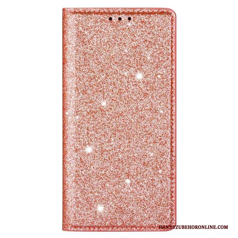 Folio Cover Samsung Galaxy S23 Plus 5G Custodia in pelle Stile Paillettes