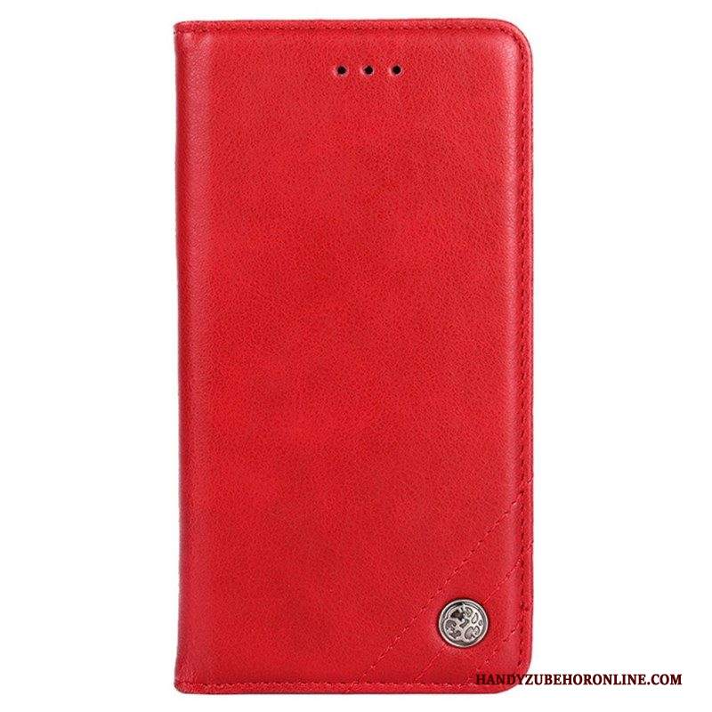 Folio Cover Samsung Galaxy S23 Ultra 5G Custodia in pelle Rivetti Decorativi