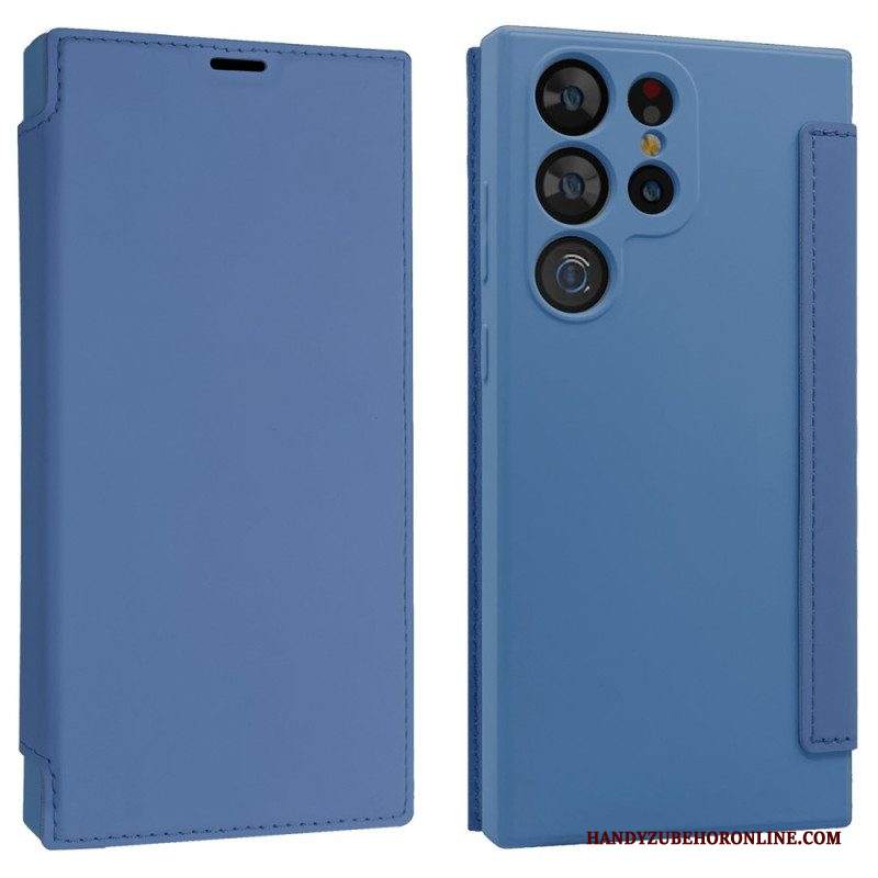 Folio Cover Samsung Galaxy S23 Ultra 5G Custodia in pelle Silicio Liquido