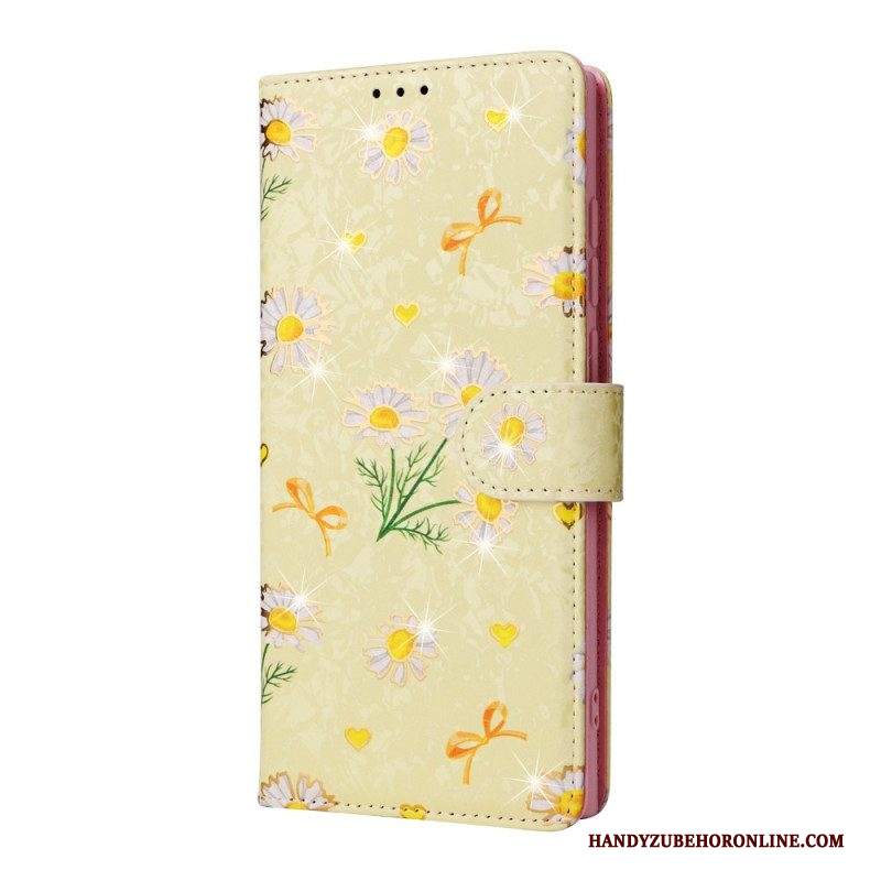 Folio Cover Samsung Galaxy S23 Ultra 5G Fiori Rfid Con Cordino