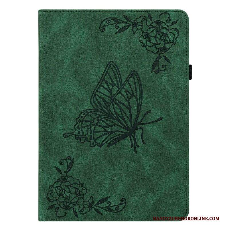 Folio Cover Samsung Galaxy Tab A8 (2021) Motivo Stampato Farfalle