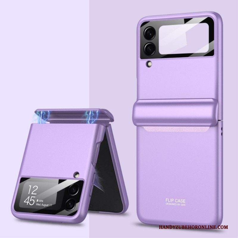 Folio Cover Samsung Galaxy Z Flip 3 5G Custodia in pelle Cerniera Magnetica Gkk