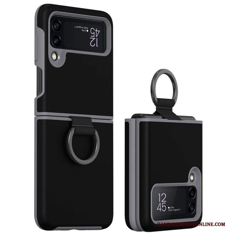 Folio Cover Samsung Galaxy Z Flip 3 5G Custodia in pelle Design Di Supporto Dell'anello Gkk