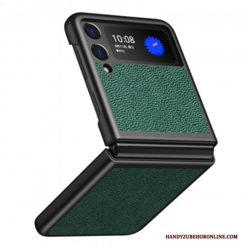 Folio Cover Samsung Galaxy Z Flip 3 5G Custodia in pelle Design In Pelle Stile