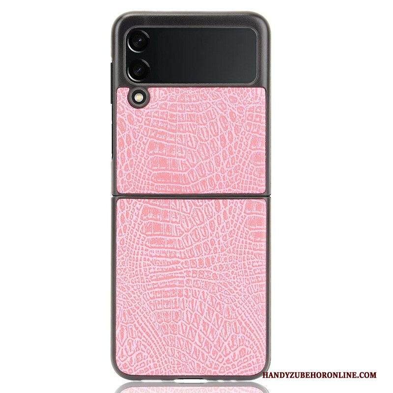 Folio Cover Samsung Galaxy Z Flip 3 5G Custodia in pelle Effetto Pelle Di Coccodrillo