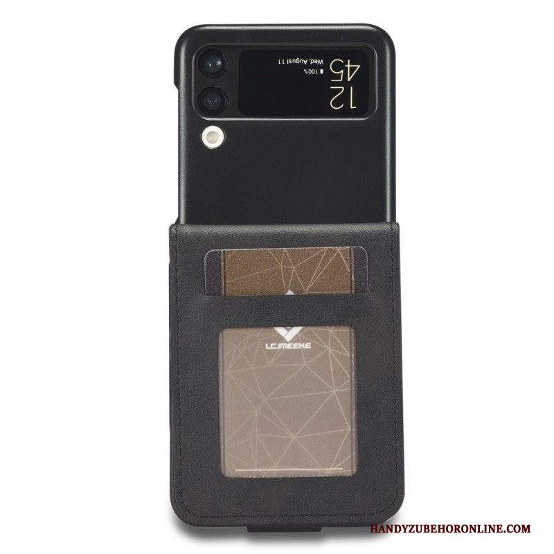 Folio Cover Samsung Galaxy Z Flip 3 5G Custodia in pelle Portacarte E Chiusura Lc.imeeke