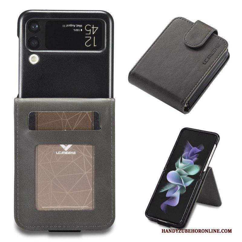 Folio Cover Samsung Galaxy Z Flip 3 5G Custodia in pelle Portacarte E Chiusura Lc.imeeke