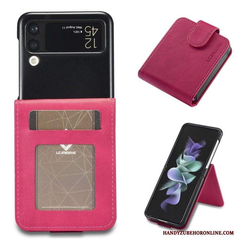 Folio Cover Samsung Galaxy Z Flip 3 5G Custodia in pelle Portacarte E Chiusura Lc.imeeke