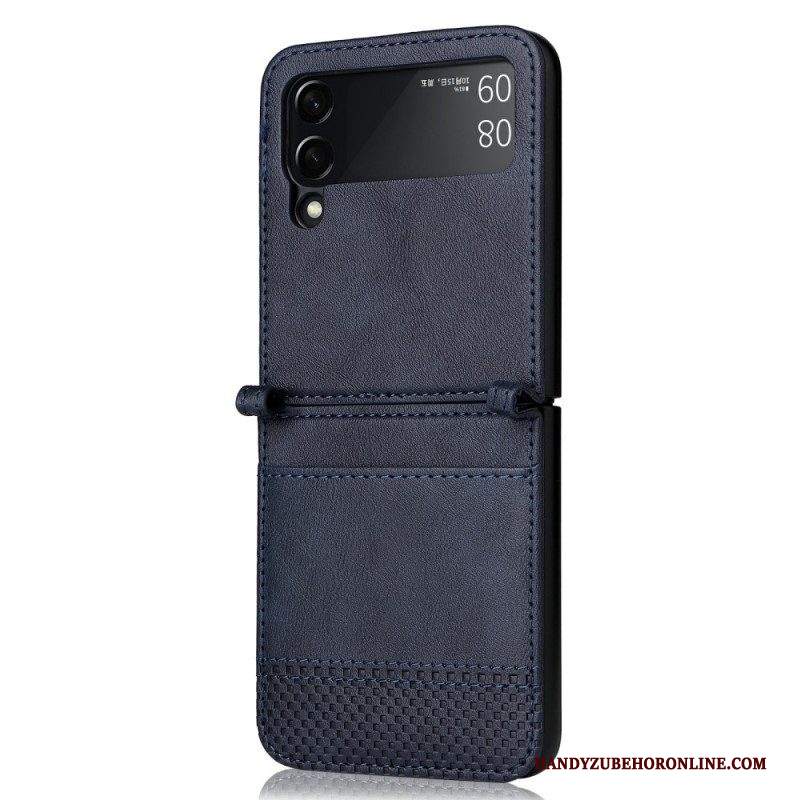 Folio Cover Samsung Galaxy Z Flip 3 5G Custodia in pelle Portacarte Stile Pelle Vintage