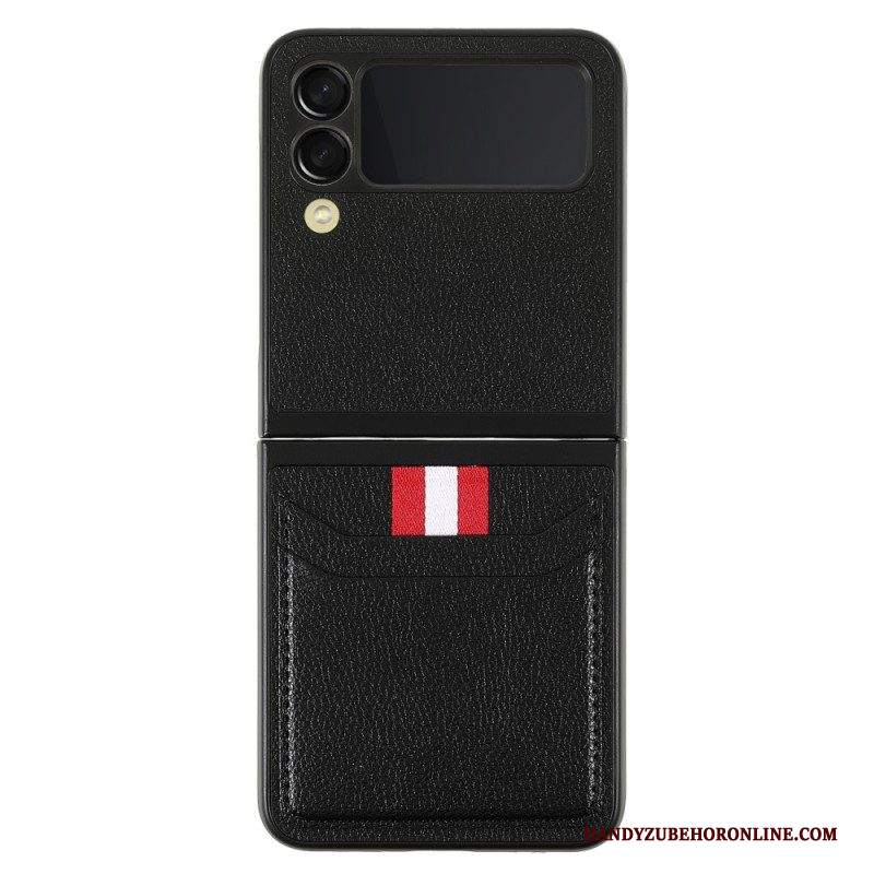 Folio Cover Samsung Galaxy Z Flip 3 5G Custodia in pelle Portacarte Tricolore