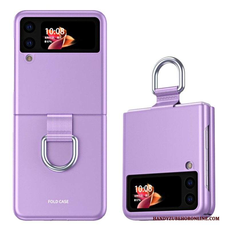 Folio Cover Samsung Galaxy Z Flip 3 5G Custodia in pelle Skin-touch Con Anello