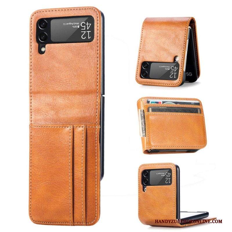 Folio Cover Samsung Galaxy Z Flip 3 5G Portafoglio Custodia in pelle Portafoglio In Pelle Stile