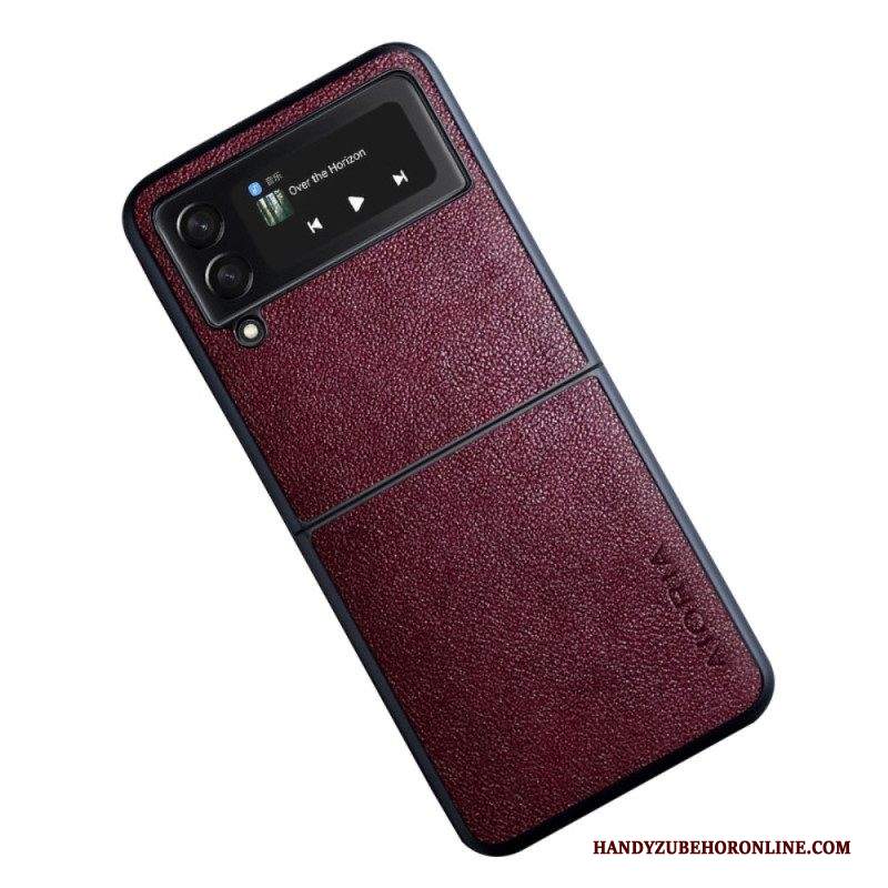 Folio Cover Samsung Galaxy Z Flip 4 Custodia in pelle Aioria Effetto Pelle