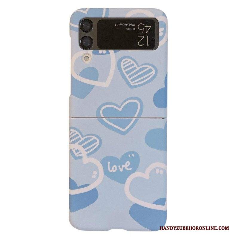 Folio Cover Samsung Galaxy Z Flip 4 Custodia in pelle Amo I Fiori