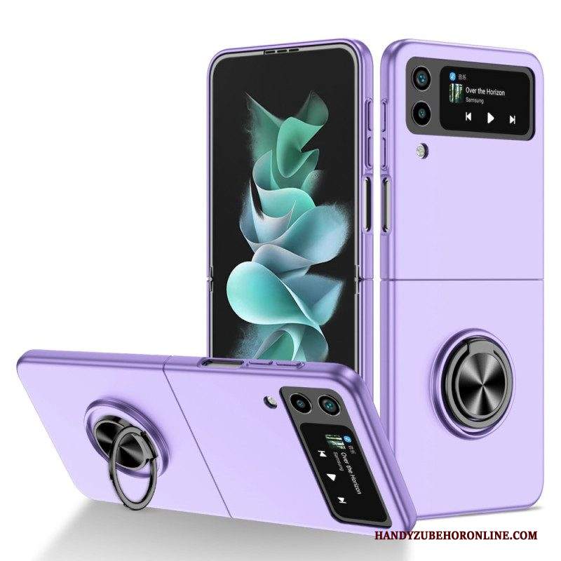 Folio Cover Samsung Galaxy Z Flip 4 Custodia in pelle Anello Rotante