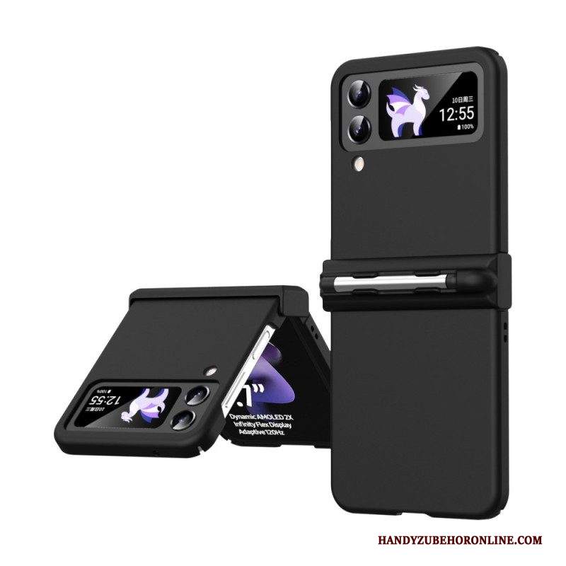 Folio Cover Samsung Galaxy Z Flip 4 Custodia in pelle Classico Con Stilo