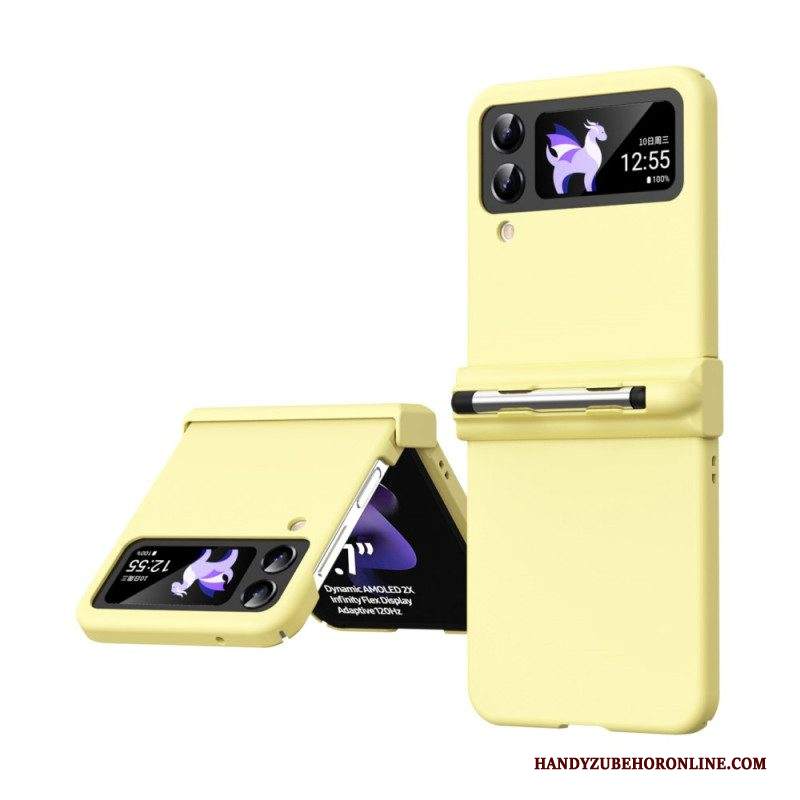 Folio Cover Samsung Galaxy Z Flip 4 Custodia in pelle Classico Con Stilo