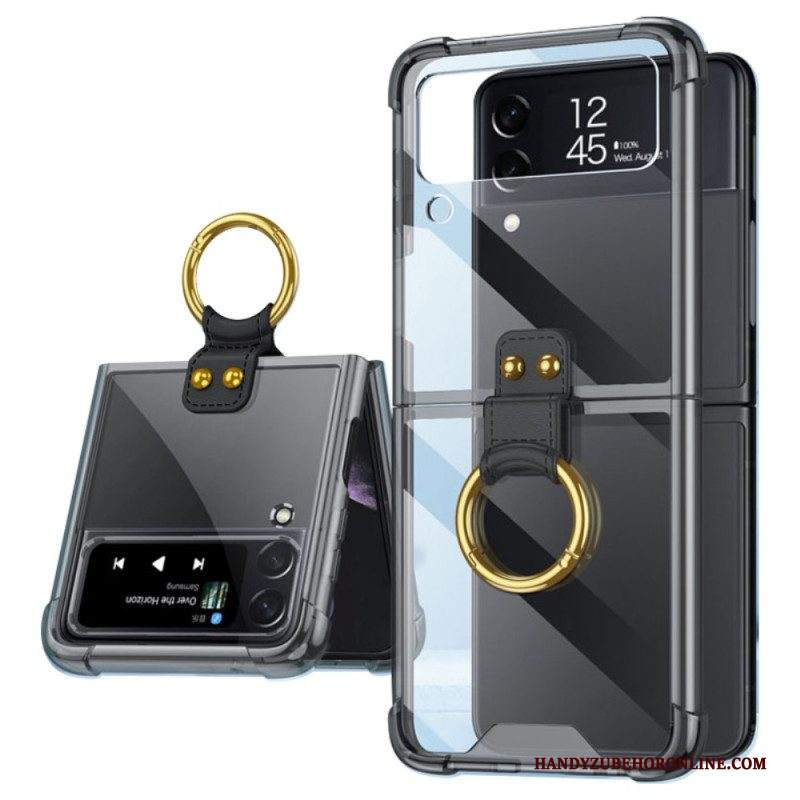 Folio Cover Samsung Galaxy Z Flip 4 Custodia in pelle Colorato Con Anello Gkk