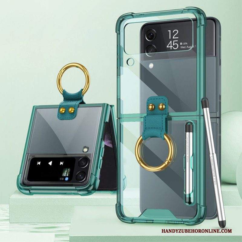 Folio Cover Samsung Galaxy Z Flip 4 Custodia in pelle Colorato Con Gkk Stylus