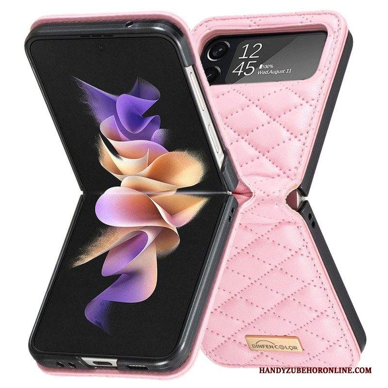 Folio Cover Samsung Galaxy Z Flip 4 Custodia in pelle Colore Binfen Trapuntato