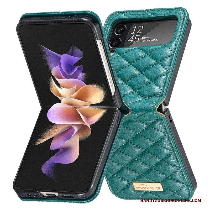 Folio Cover Samsung Galaxy Z Flip 4 Custodia in pelle Colore Binfen Trapuntato