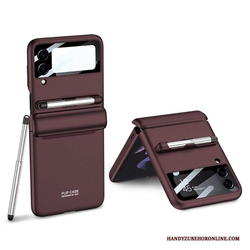 Folio Cover Samsung Galaxy Z Flip 4 Custodia in pelle Con Lo Stilo Gkk