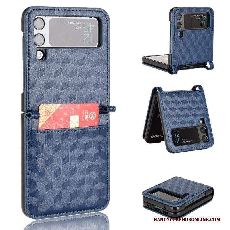 Folio Cover Samsung Galaxy Z Flip 4 Custodia in pelle Cubo 3d