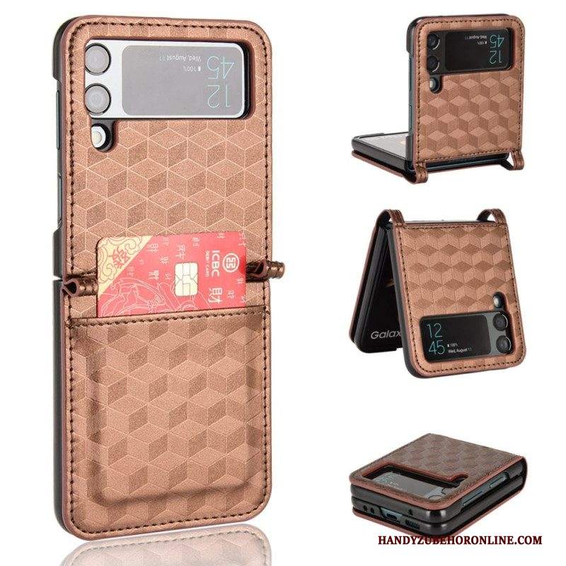 Folio Cover Samsung Galaxy Z Flip 4 Custodia in pelle Cubo 3d