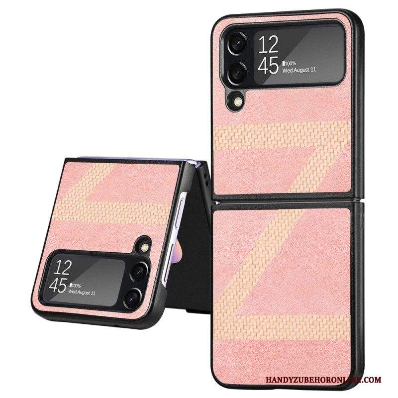 Folio Cover Samsung Galaxy Z Flip 4 Custodia in pelle Design Z In Pelle Stile