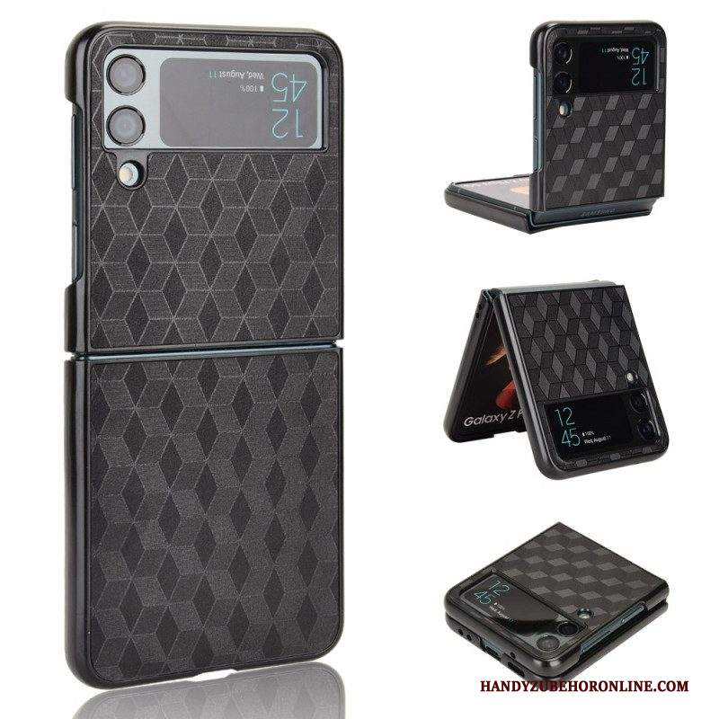 Folio Cover Samsung Galaxy Z Flip 4 Custodia in pelle Effetto 3d