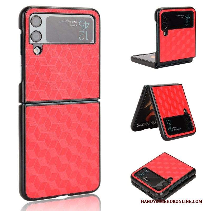 Folio Cover Samsung Galaxy Z Flip 4 Custodia in pelle Effetto 3d