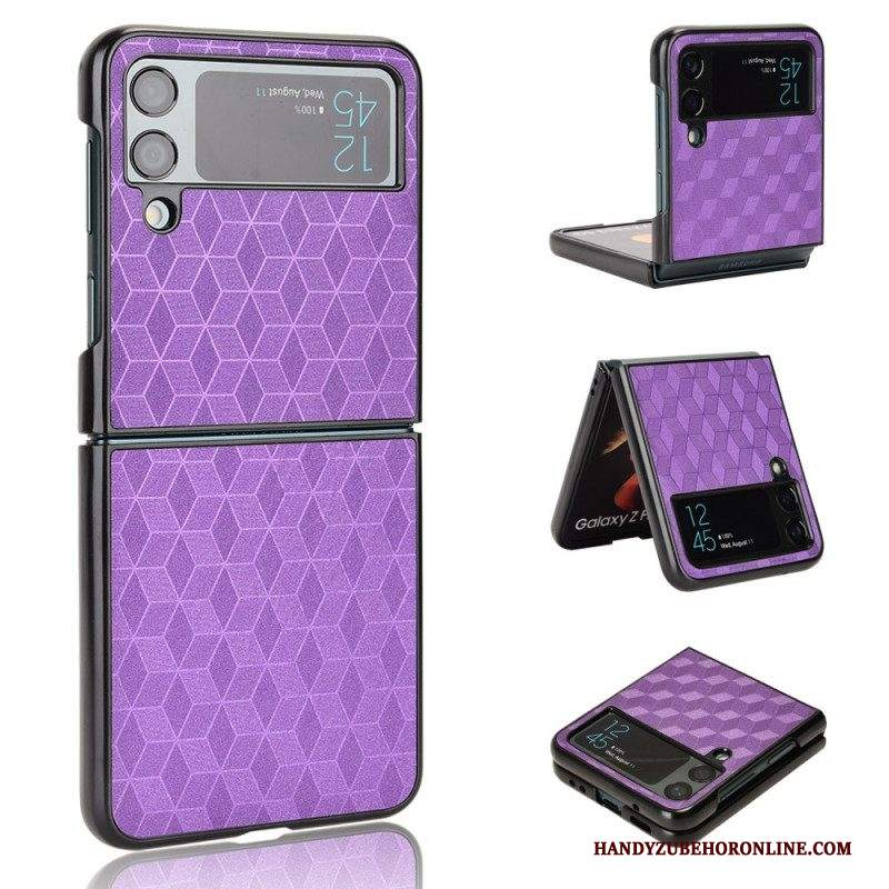 Folio Cover Samsung Galaxy Z Flip 4 Custodia in pelle Effetto 3d