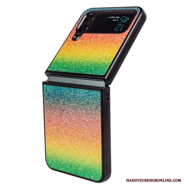 Folio Cover Samsung Galaxy Z Flip 4 Custodia in pelle Gradienti Glitterati